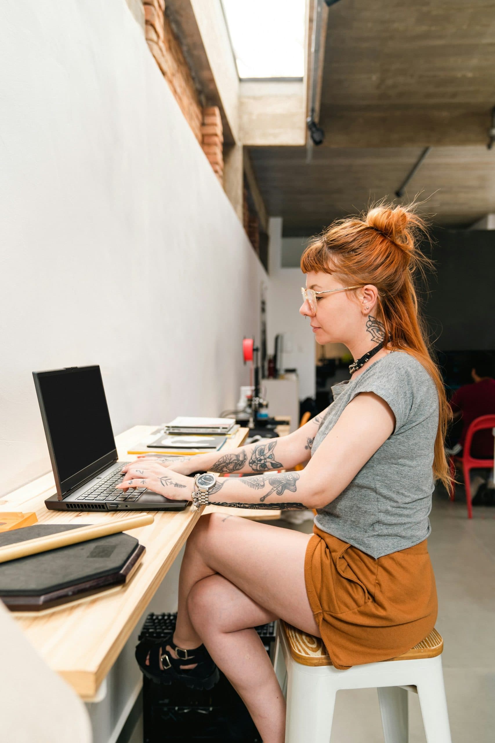 Member working on her craft